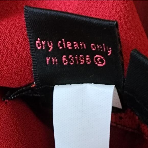 Cynthia Howie VTG Ruffeld Flutter Short Sleeve Red Dress Side Zip Womens Size 4 - Picture 11 of 16